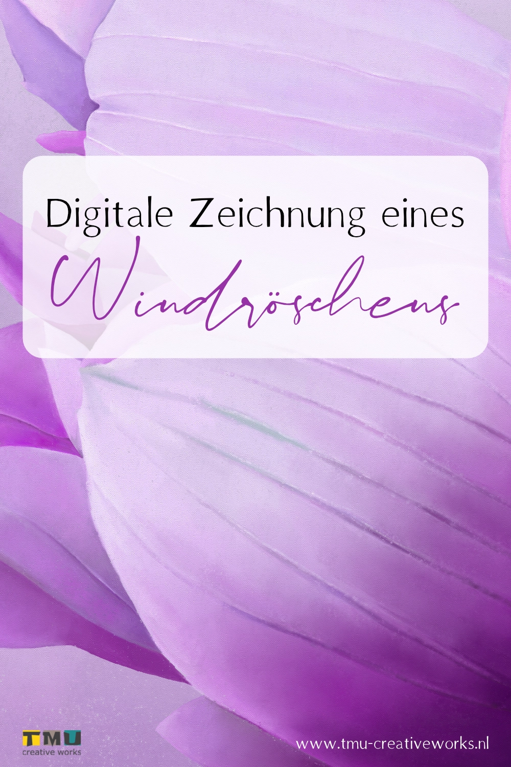 Anemone digitale Pastellkreide-Zeichnung