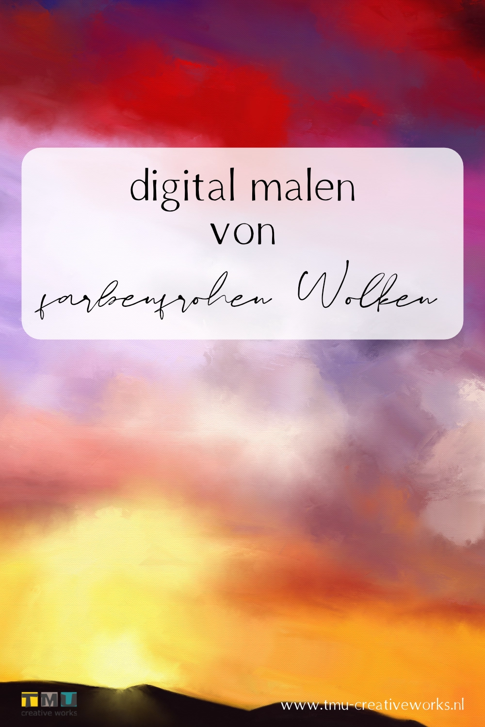 Rote Wolken digital malen