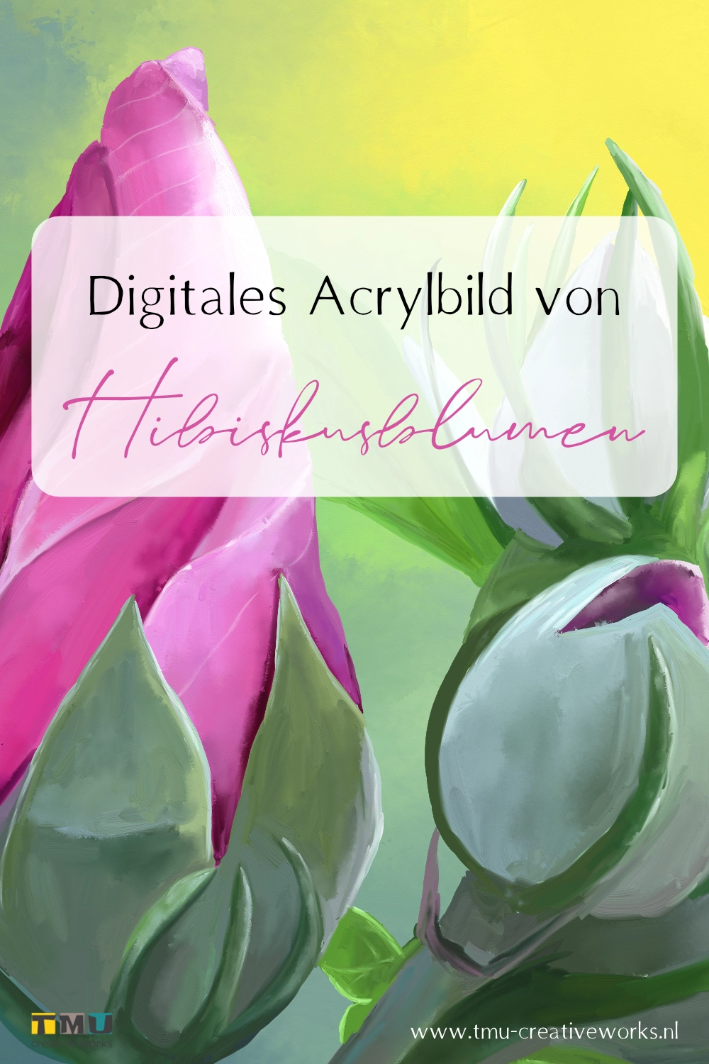 Hibiskus digitales Acrylbild