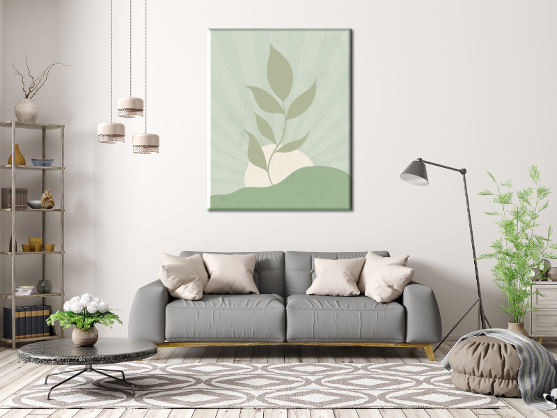 Minimalist landscape with a leafy plant 16