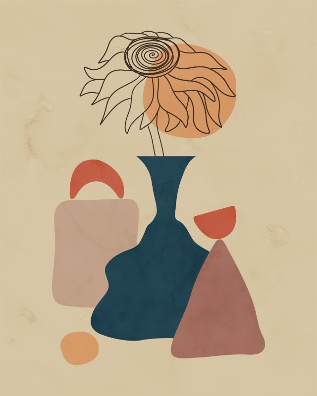 Minimalist still life with a vase 3
