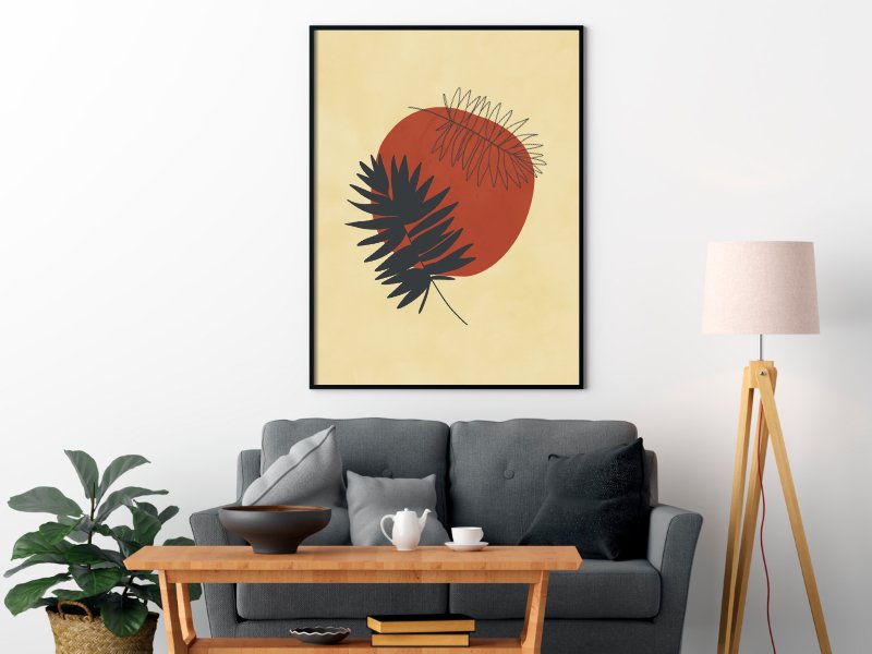 Minimalist illustration with two palm leaves 12