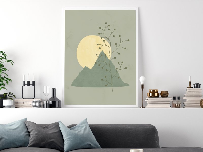 Minimalist landscape with a mountain 2
