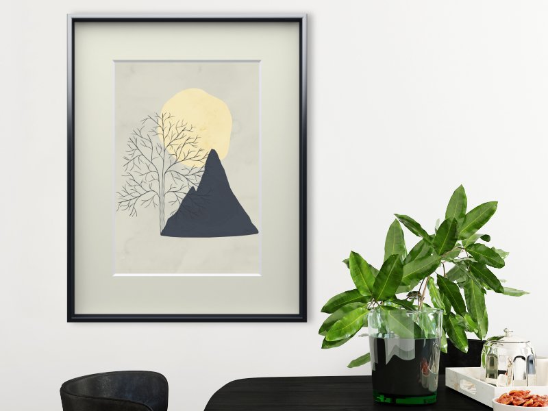 Minimalist landscape with a mountain 4