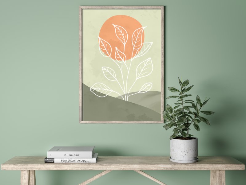 Simple Spring landscape with a plant 1