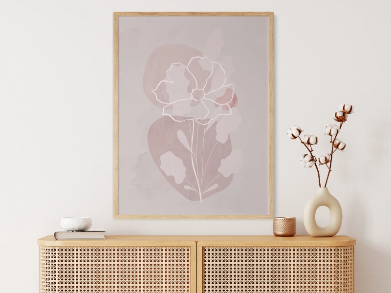 Minimalist illustration of a branch and a flower 9