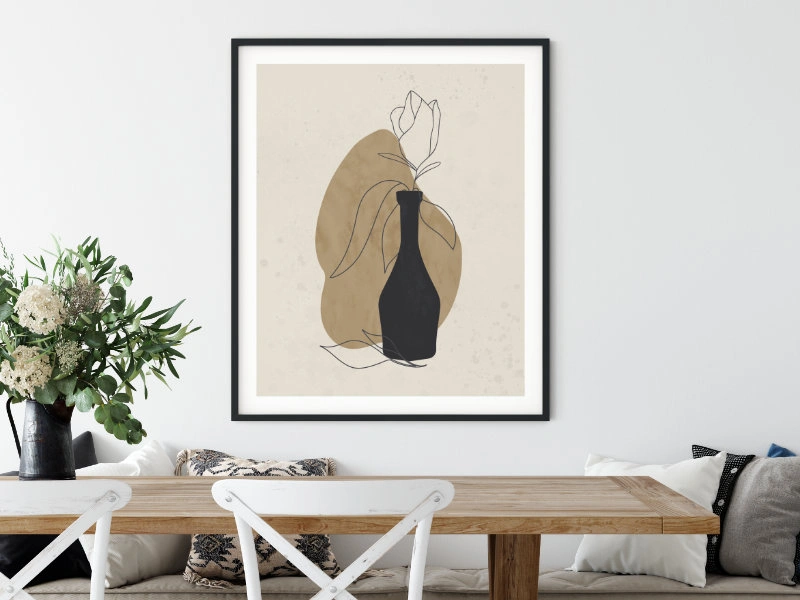 Minimalist still life with a bottle in neutral colors 12