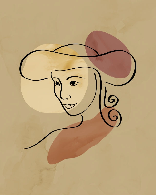Minimalist-illustration-of-a-female-face-with-three-organic-shapes-1
