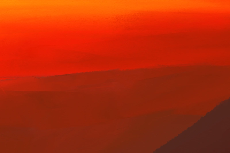 Sunset behind the mountains detail 3