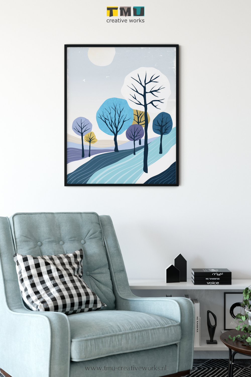 Abstract winterlandscape with tress and fields on a bright day 1 mockup 1