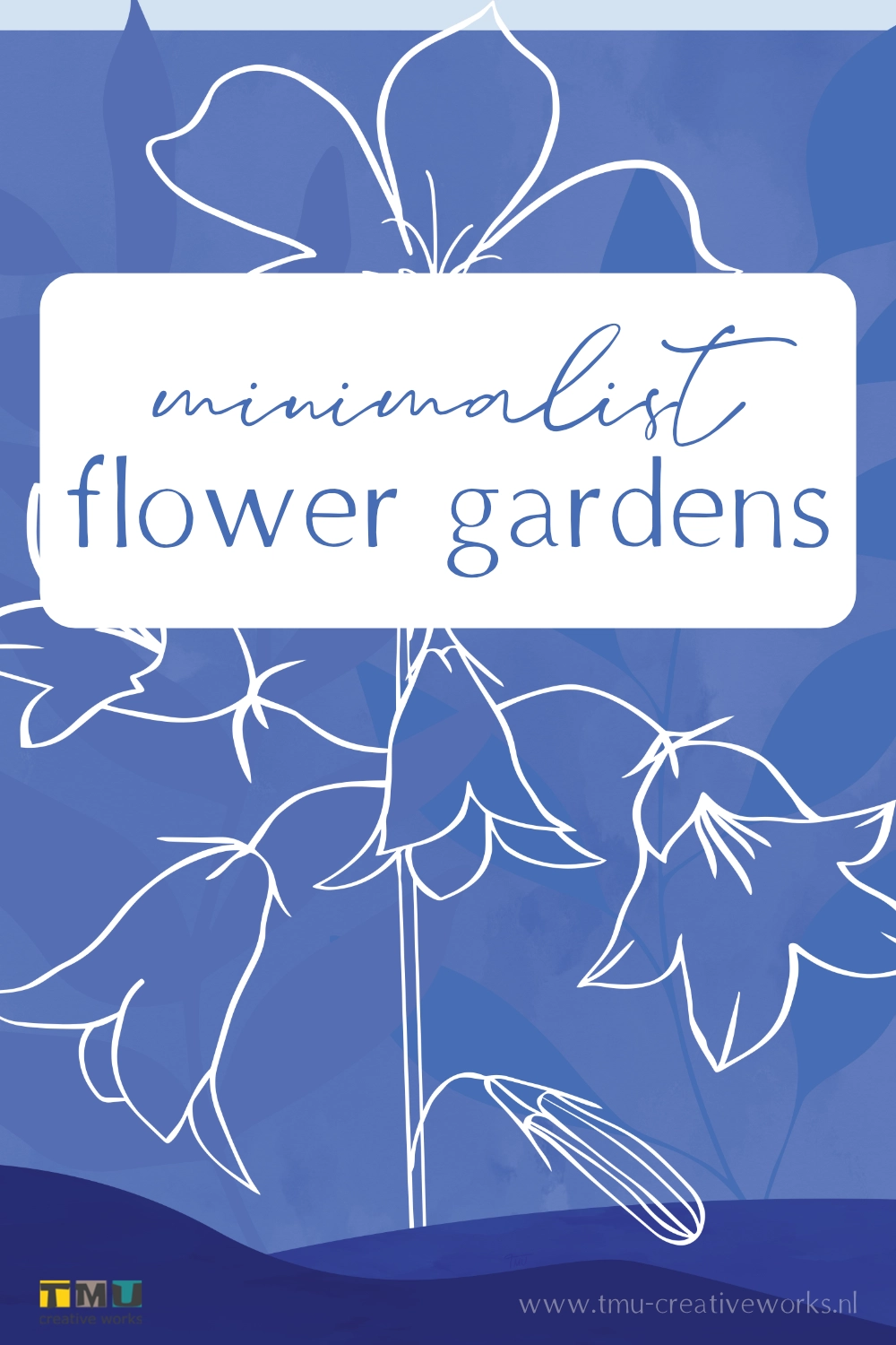 Series of minimalist flower gardens floral illustrations